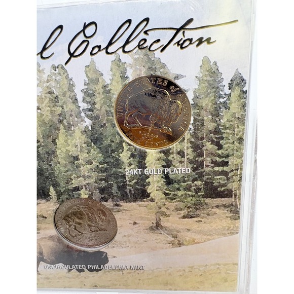 American Bison Nickel 5 Coin Set Holographic 24kt Gold Plated - Picture 9 of 15